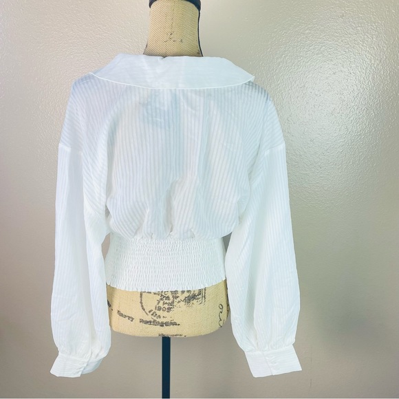 Fashion Nova Crop Top XL Relaxed Fit Long Sleeve Blouse Shirt Casual Minimalist - Picture 5 of 10